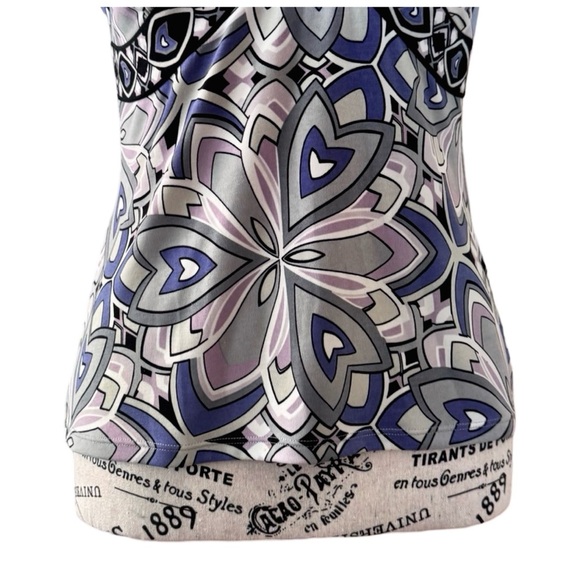 Tahari ASL Women’s Fitted Sleeveless Tank Top. Purple, Blue. 6 - Picture 8 of 11